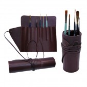 Leather Travellers Brush and Tool Roll