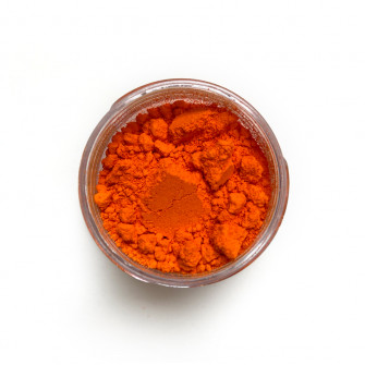 Cadmium Yellow Orange pigment in a 15ml jar.