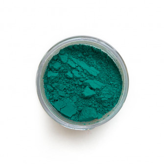 Viridian Green pigment in a 15ml jar.