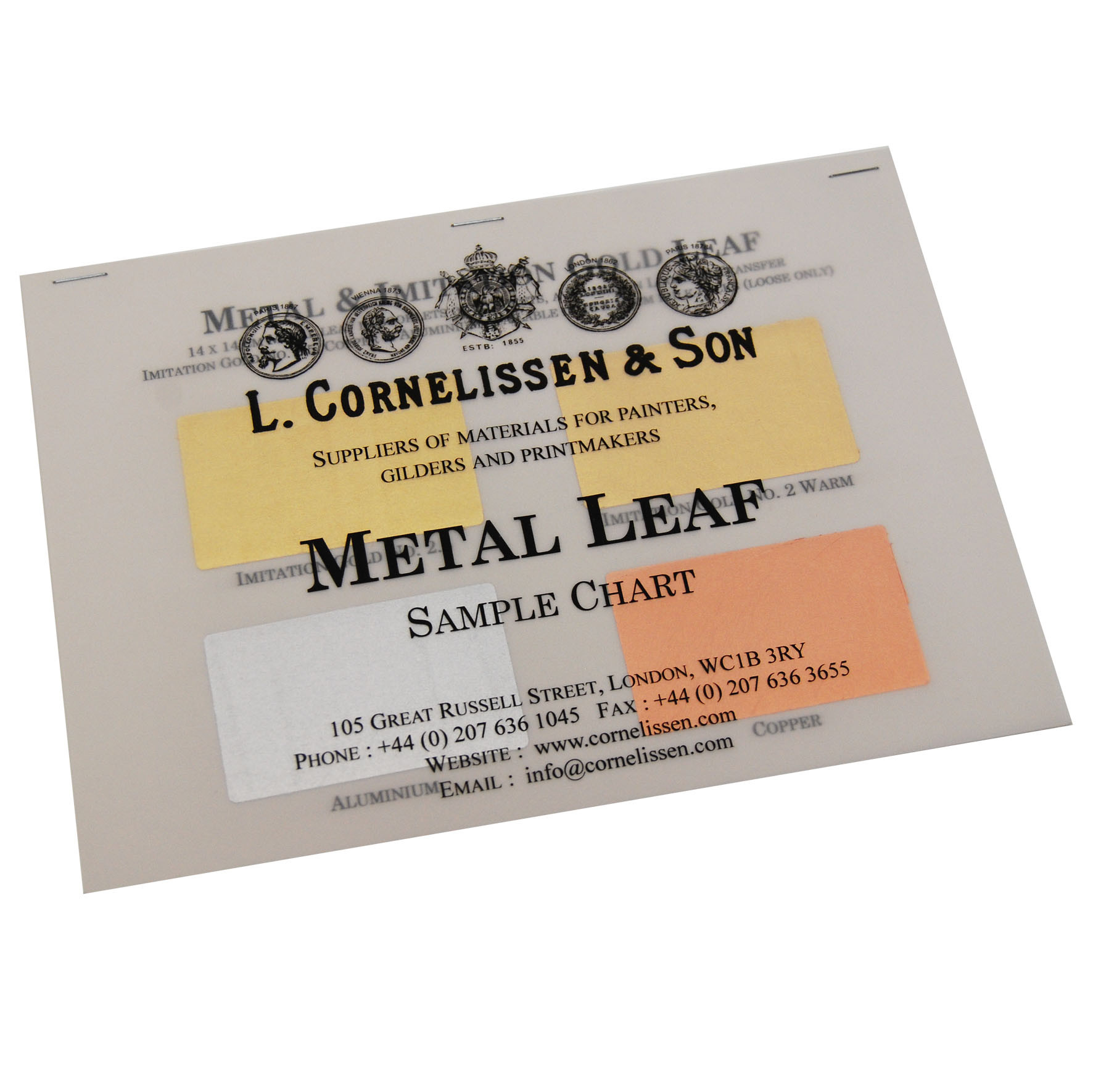 Metal Leaf Original Sample Chart Metal & Variegated Leaf Gilding