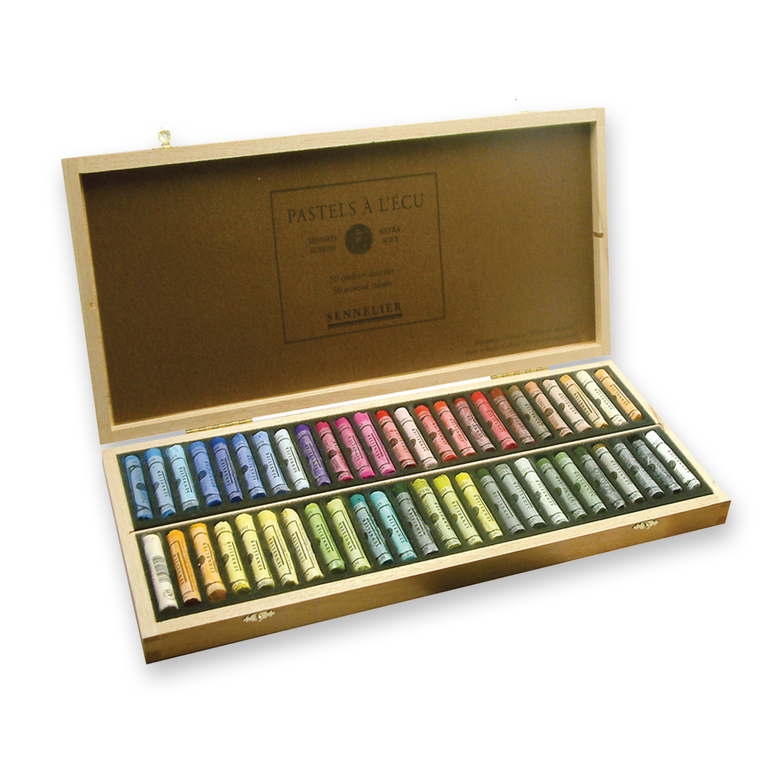 Sennelier Dark Wooden Box 50 Assorted pastels Soft Pastel Sets Pastels