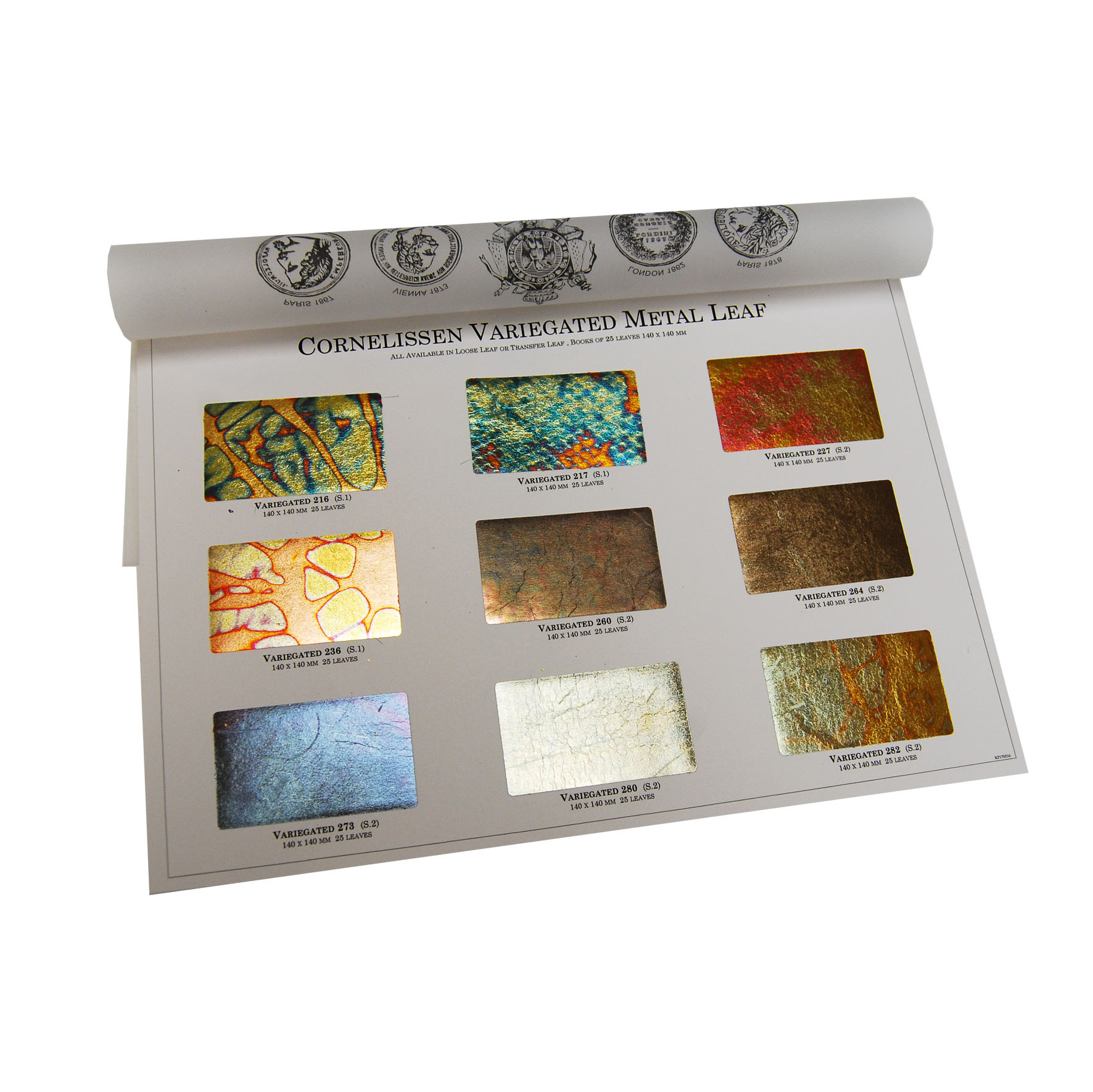 Variegated Leaf Original Sample Chart Metal & Variegated Leaf Gilding & Restoration Materials