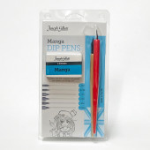 Joseph Gillot Manga Set, 6 Assorted Nibs and Pen Holder