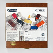 Schmincke Mussini Set 10 x 35 ml tubes, Wooden Box