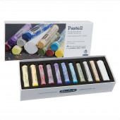 Schmincke Pastels Set, 10 Assorted Extra Soft Half Sticks in Cardboard Box