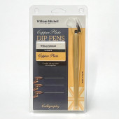 William Mitchell Copperplate 3 Elbow Nibs and Holder