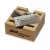 Set of 4 sharpening stones in a wooden stand